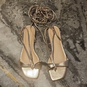 Express Metallic Gold Sandals